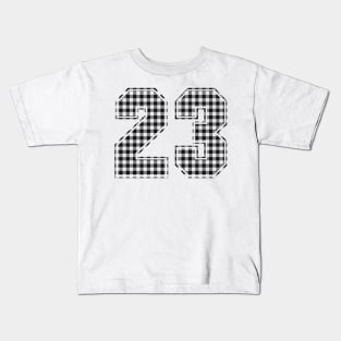 Plaid Number - 23 - Dark Kids T-Shirt